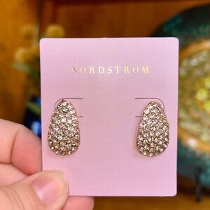 Nordstrom gold tone rhinestone teardrop stud